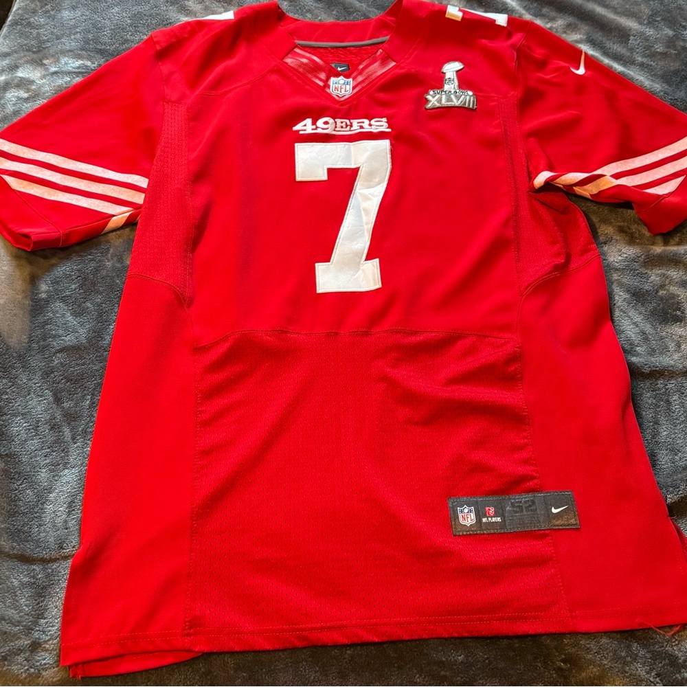 Nike NFL San Francisco 49ers Colin Kaepernick #7 Jersey Size 52 Red On Field